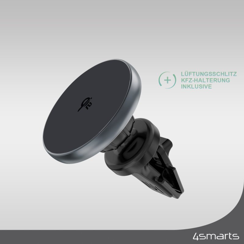 4smarts Qi2 Universel Gris Allume-cigare Recharge sans fil Auto