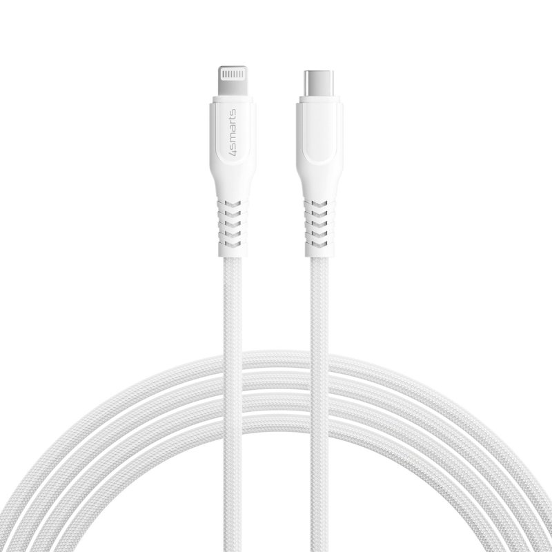 4smarts 465592 câble Lightning 1,5 m Argent, Blanc
