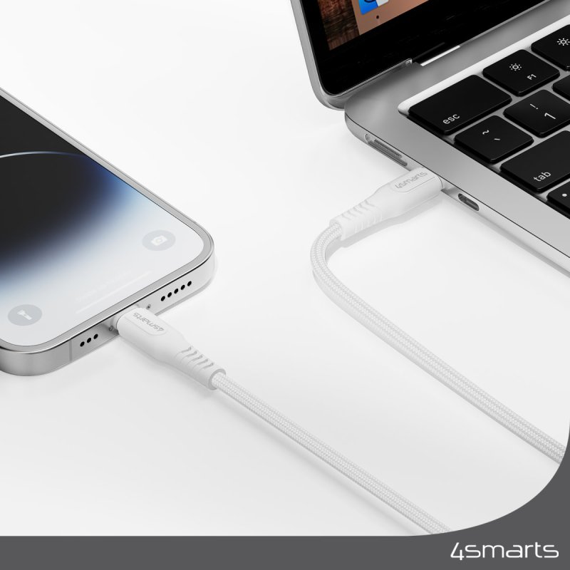 4smarts USB-C auf Lightning Kabel RapidCord PD 30W 1.5m wei