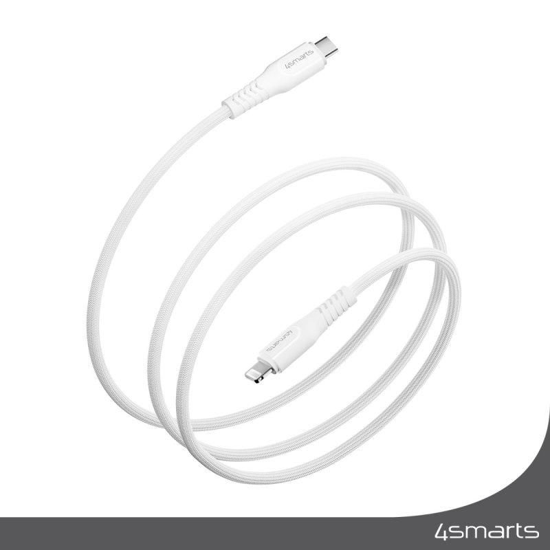 4smarts 465592 câble Lightning 1,5 m Argent, Blanc