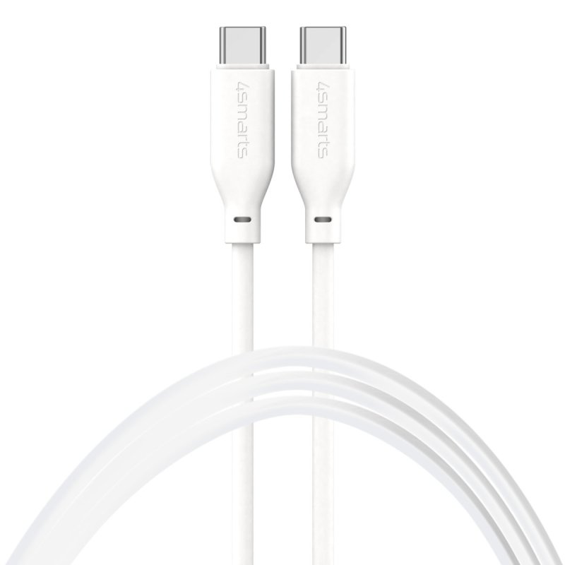 4smarts USB-C / USB-C Silikon-Kabel High Flex 60W 1.5m Wei