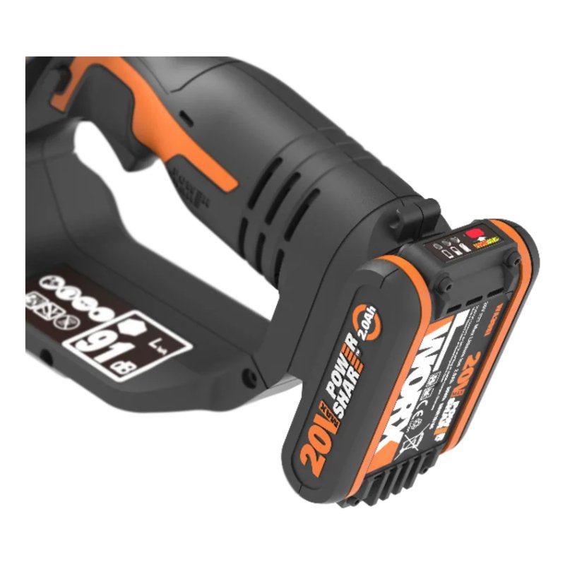 Compact Chainsaw Cordless 20V with Batterypack and Charger (WG324E)