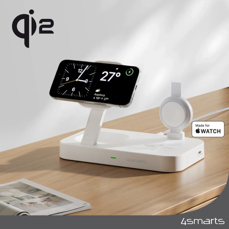 4smarts Qi2 Universal White AC Wireless charging Fast charging Indoor