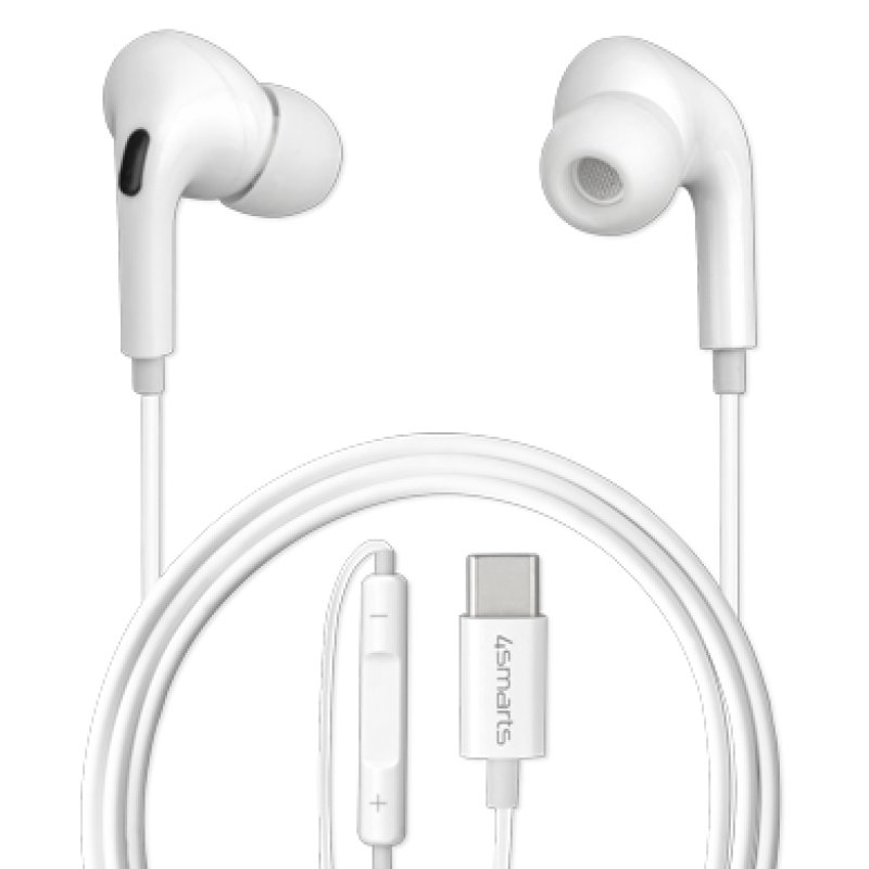 4smarts Active In-Ear Stereo Headset USB Type-C Melody Digital Basic Casque Avec fil Ecouteurs Appels/Musique Blanc