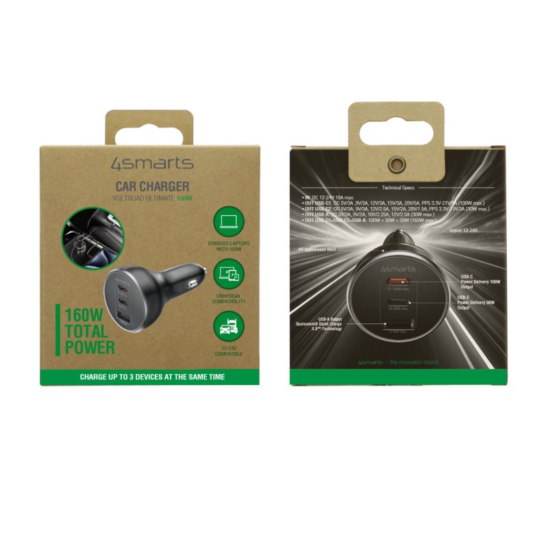 4smarts 541224 chargeur d'appareils mobiles Ordinateur portable, Smartphone, Smartwatch, Tablette, Universel Noir CC