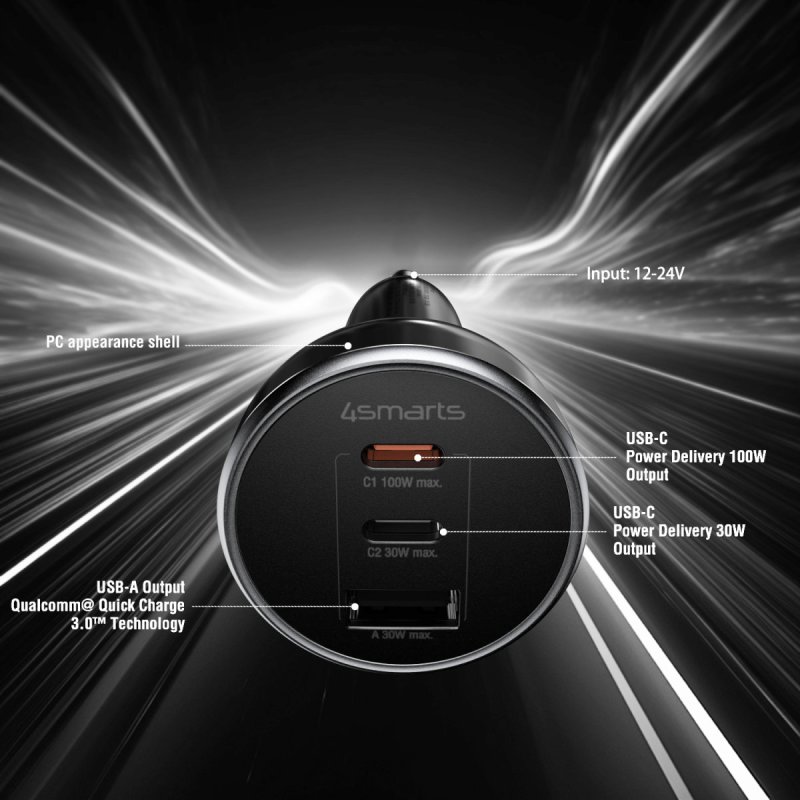 4smarts 541224 chargeur d'appareils mobiles Ordinateur portable, Smartphone, Smartwatch, Tablette, Universel Noir CC