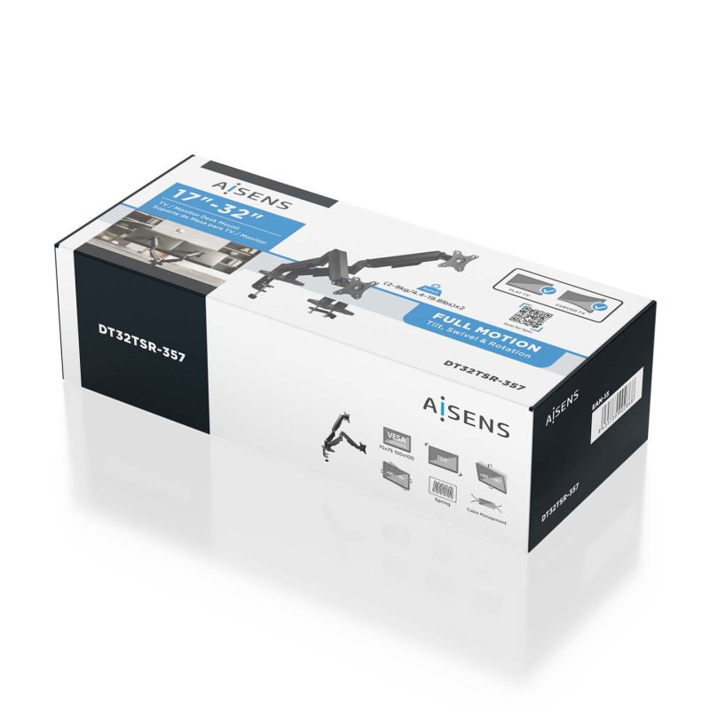 AISENS DT32TSR-357 support d'écran plat pour bureau 81,3 cm (32") Noir