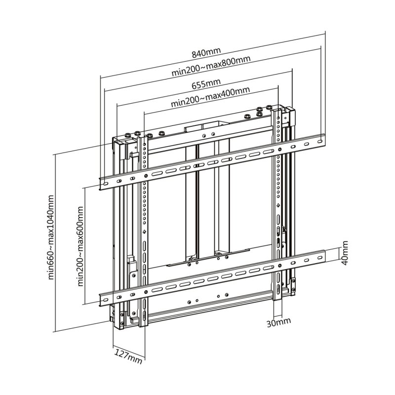 SOPORTE AISENS PARED CONTRAPESO PRO PANTALLA 60-90KG 70"-100" NEGRO