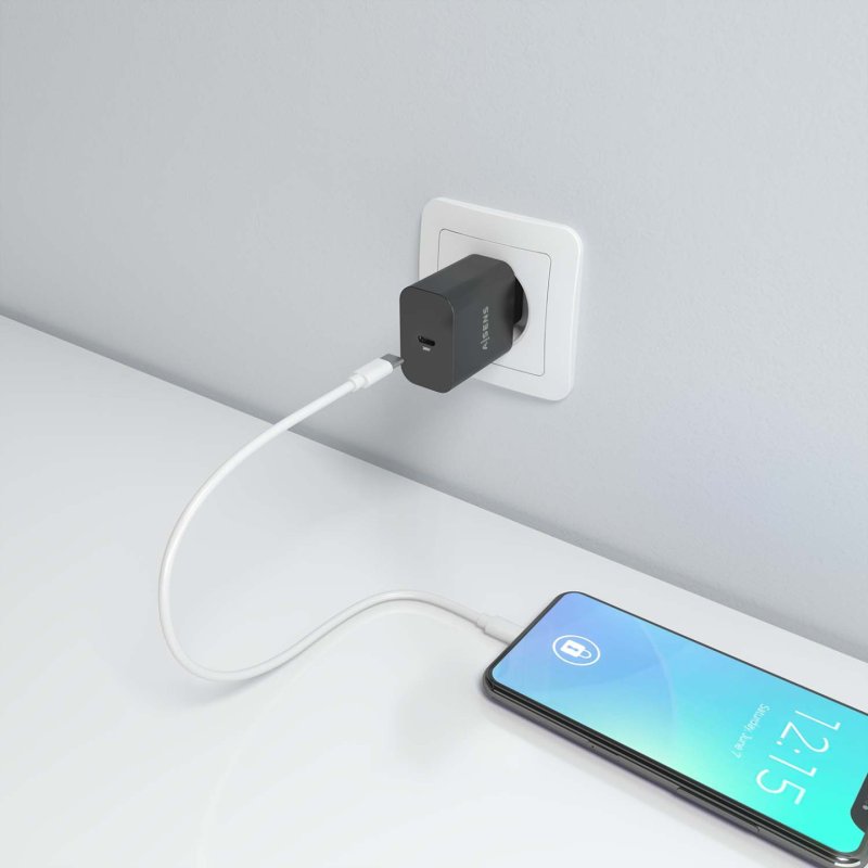 CARGADOR AISENS GAN 30W 1XUSB-C PD3.0 NEGRO