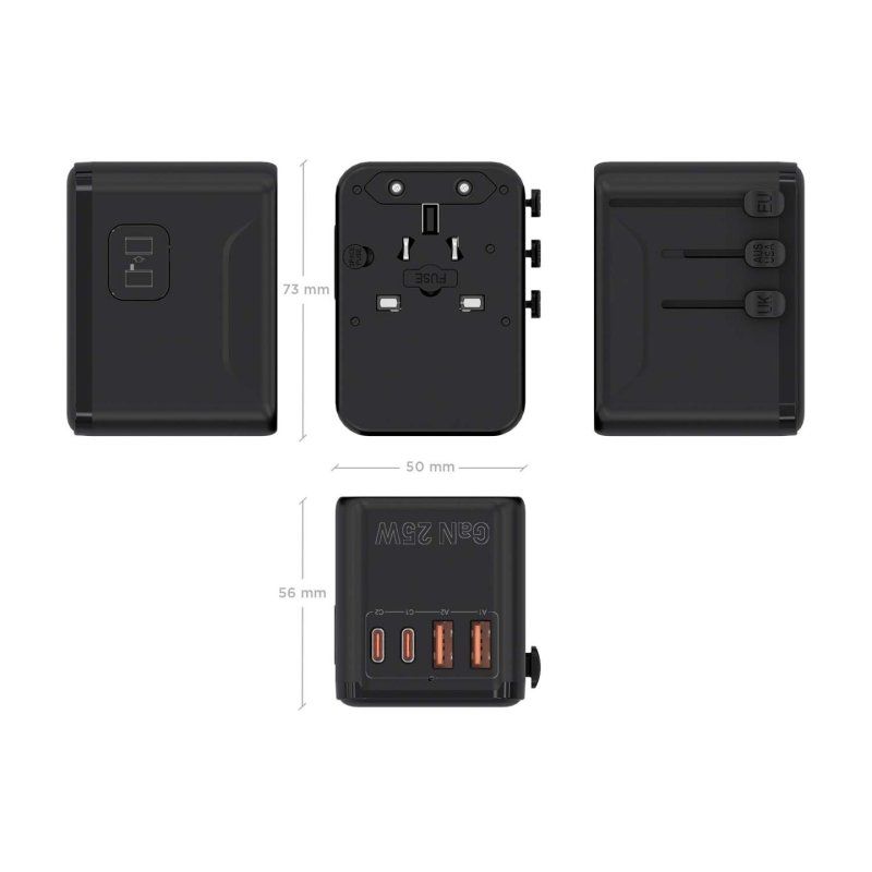 AISENS ASPS-2A2C08-BK mobile device charger Universal Black AC Fast charging Indoor