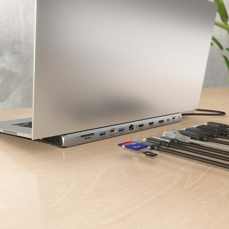 AISENS ASUC-12P020-GR station d'accueil Avec fil USB 3.2 Gen 1 (3.1 Gen 1) Type-C Gris