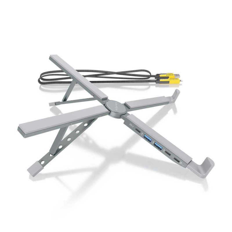 SOPORTE AISENS SOBREMESA AJUSTABLE PORTATIL/TABLET USB-C DOCK GRIS