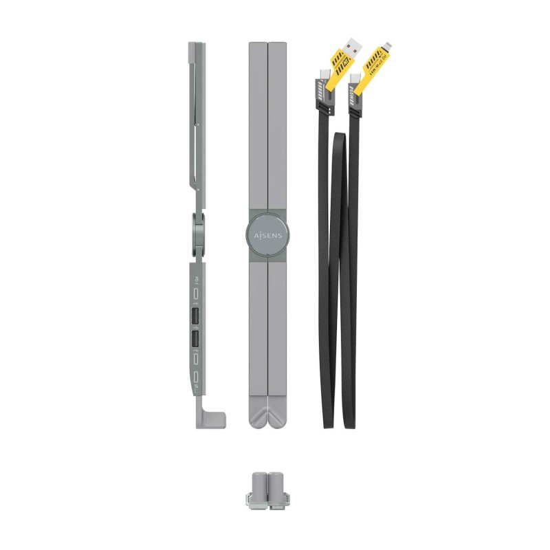 AISENS ASUC-4P021-GR station d'accueil Avec fil USB 3.2 Gen 1 (3.1 Gen 1) Type-C Gris