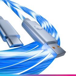 Oniverse 3701417802597 USB cable 2 m USB A Micro-USB B Blue, Silver