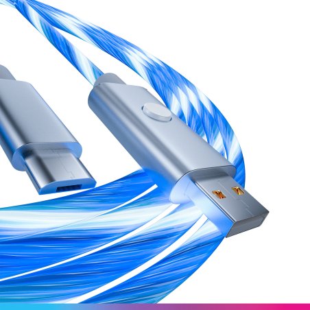 Oniverse 3701417802597 USB cable 2 m USB A Micro-USB B Blue, Silver