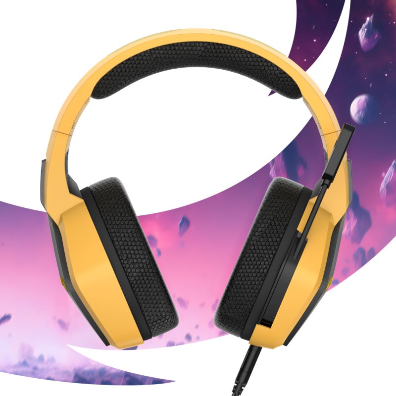 Oniverse Nebula Headset Wired Head-band Gaming USB Type-A Black, Yellow