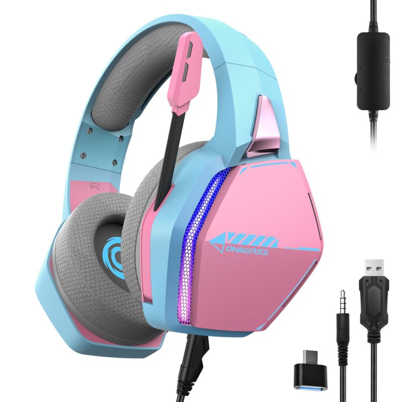 Oniverse Nebula Headset Wired Head-band Gaming USB Type-A Cyan, Pink