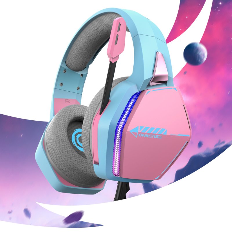 Oniverse Nebula Casque Avec fil Arceau Jouer USB Type-A Cyan, Rose