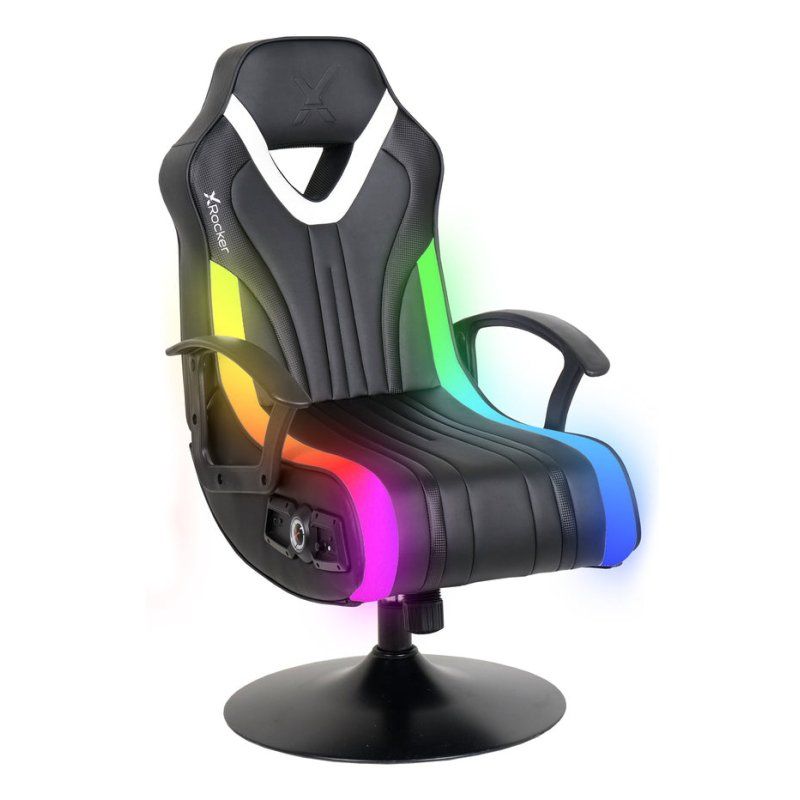 X Rocker Fury 2.1 RGB Siège de jeu sur console Siège rembourré Noir, Blanc