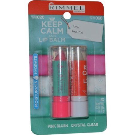 Rimmel Keep Calm And Lip Balm 3.7g - 020 Pink Blush & 060 Crystal Clear