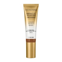 Max Factor Miracle Second Skin Hydrating Foundation Tan-Deep 30ml