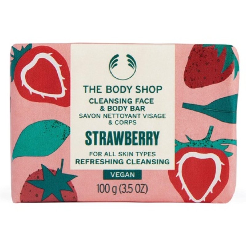 The Body Shop Strawberry Cleansing Face & Body Bar 100g