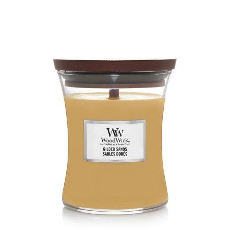 WoodWick Gilded Sands bougie en cire Cylindre Ambre, Fig wood, Bois Beige 1 pièce(s)