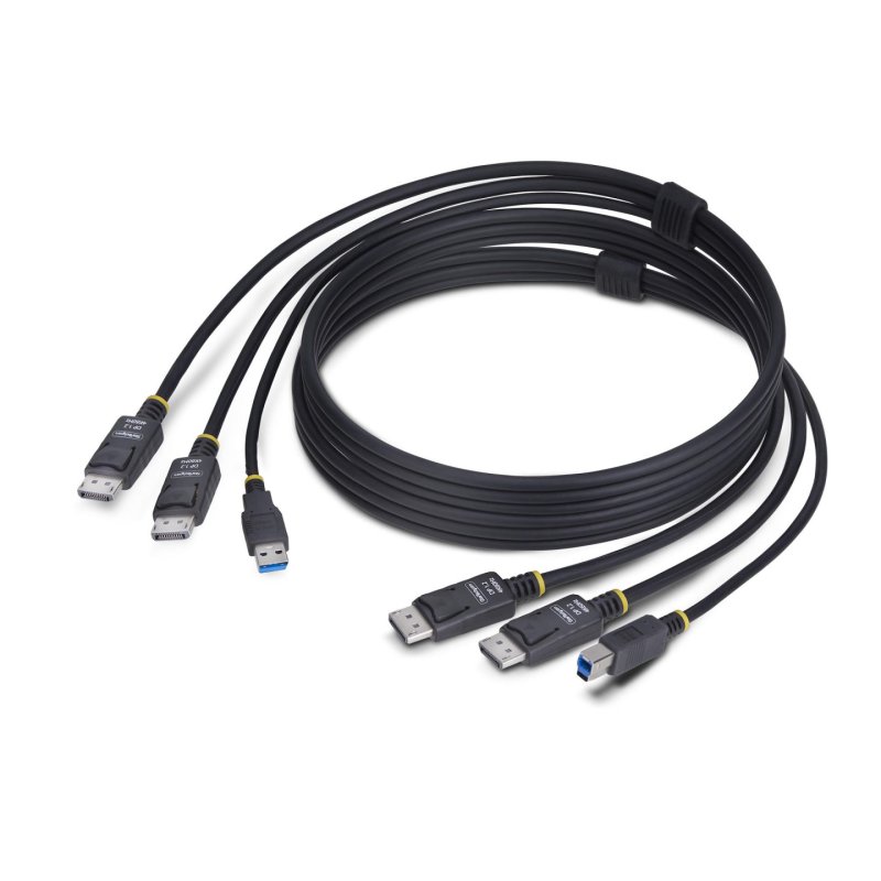 CABLE KVM DOUBLE DISPLAYPORT D E 1.8M ET USB 5GBPS 4K 60HZ