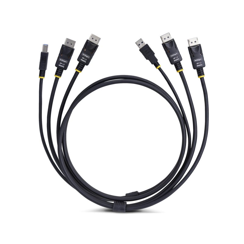 CABLE KVM DOUBLE DISPLAYPORT D E 1.8M ET USB 5GBPS 4K 60HZ