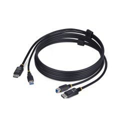 StarTech.com 6ft (1.8m) DisplayPort and USB 5Gbps KVM Cable, 4K 60Hz, DP 1.2 and USB Combo Cable for KVM Switches
