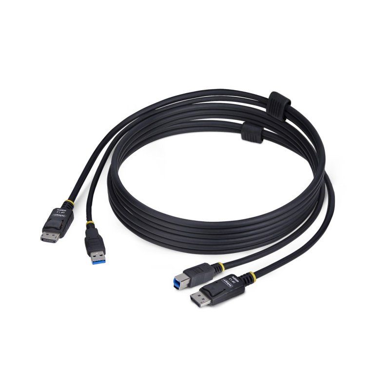 StarTech.com 6ft (1.8m) DisplayPort and USB 5Gbps KVM Cable, 4K 60Hz, DP 1.2 and USB Combo Cable for KVM Switches