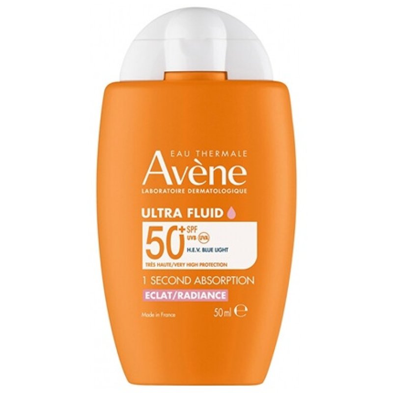 Solaires Ultra Fluide Eclat/Radiance SPF50 UVB UVA lumière bleue 50ml