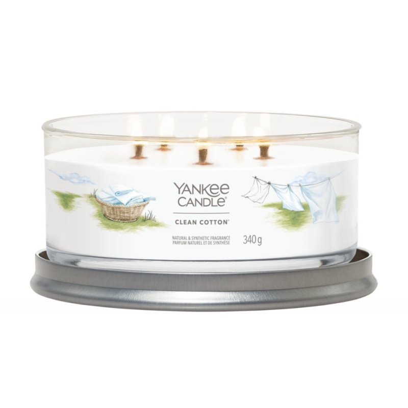 Yankee Candle Clean Cotton bougie en cire Cylindre Fleur de coton, Citron, Farine blanche Blanc 1 pièce(s)