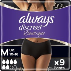Always Discreet Boutique Incontinence Pants Women Medium Plus 9 High Absorbency Pants Odor Neutralizer Dress Size 10-16