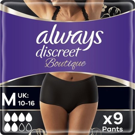 Always Discreet Boutique Incontinence Pants Women Medium Plus 9 High Absorbency Pants Odor Neutralizer Dress Size 10-16