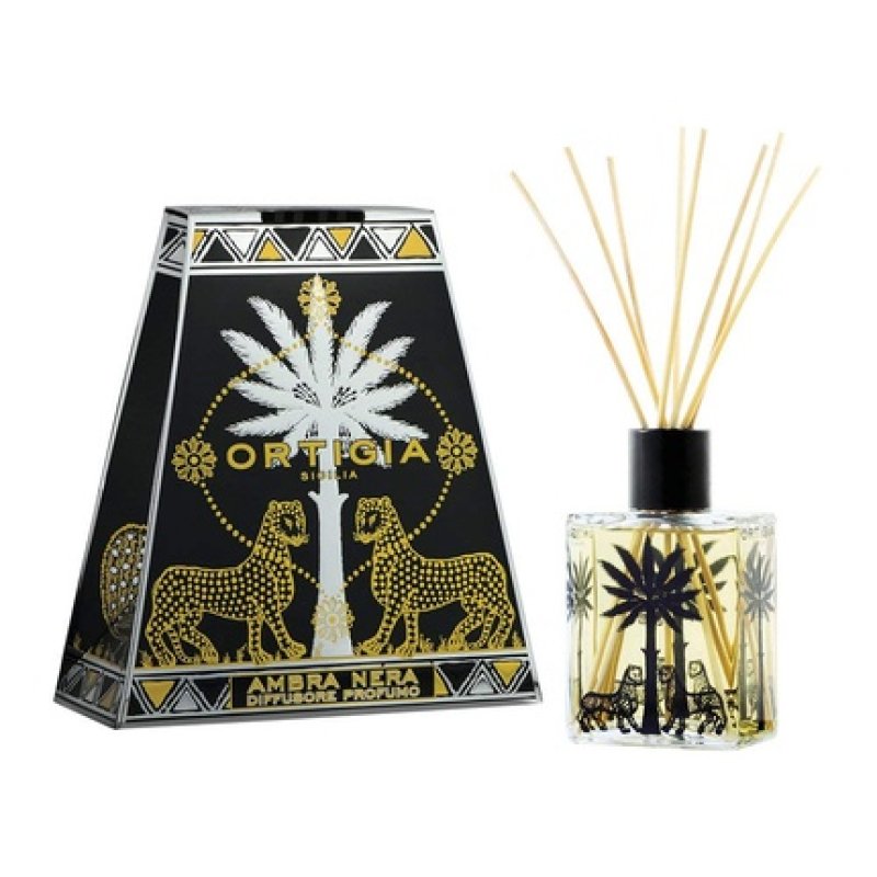 Ortigia Ambra Black Diffuser with Sticks 200ml