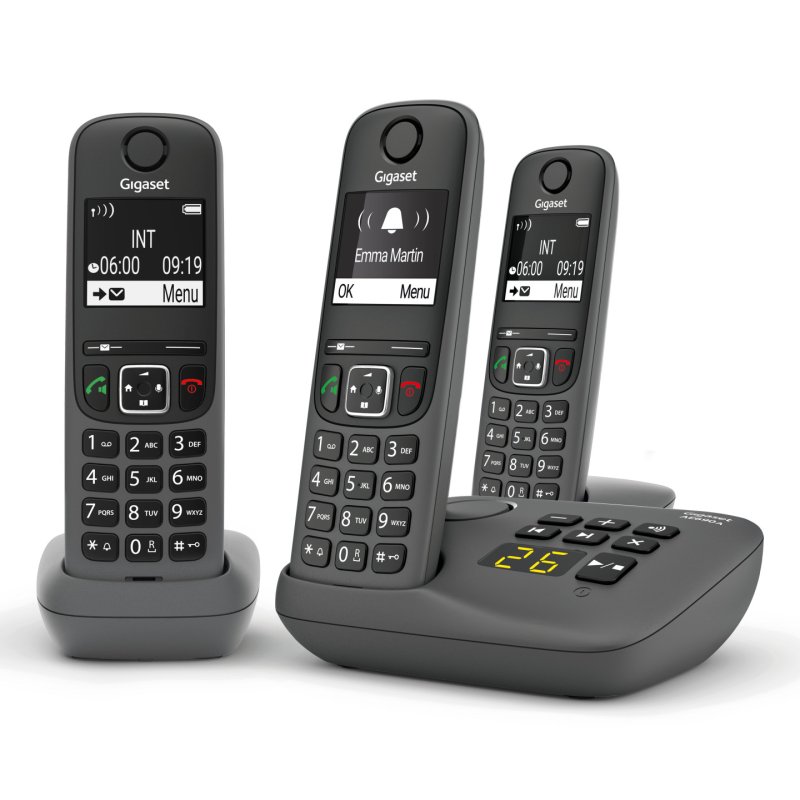 Gigaset AE690A Analog/DECT telephone Caller ID Anthracite