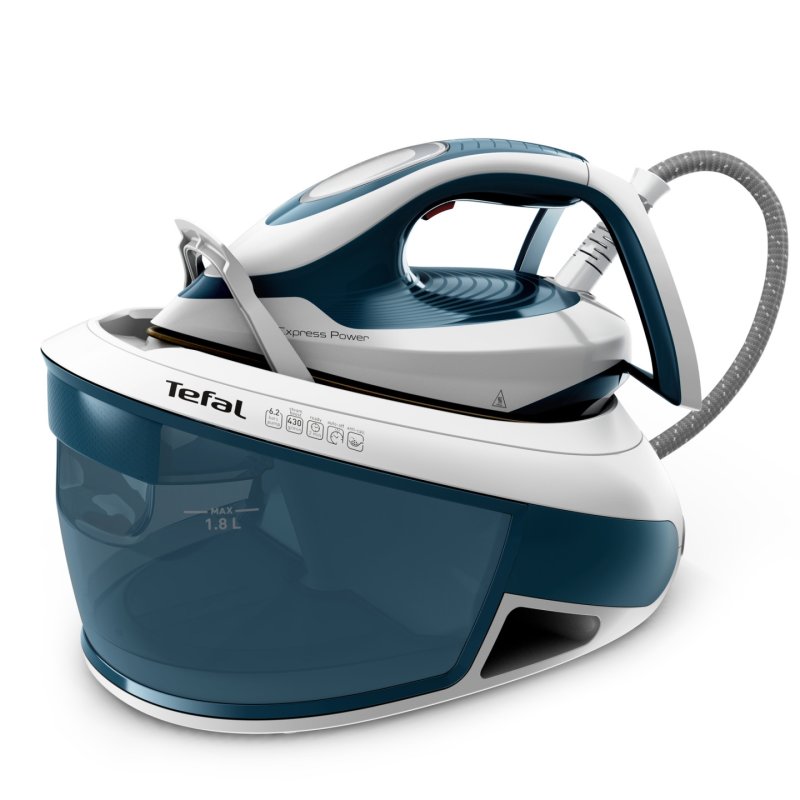 Tefal Express Power SV8111 1,8 L Durilium AirGlide Autoclean soleplate Bleu, Blanc