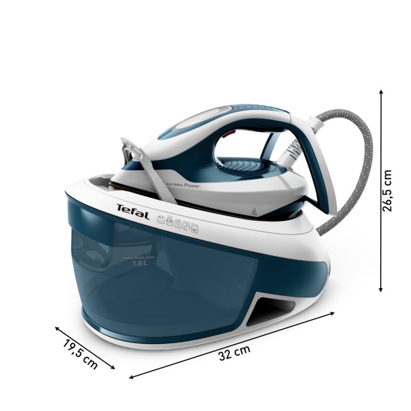 Tefal Express Power SV8111 1.8 L Durilium AirGlide Autoclean soleplate Blue, White