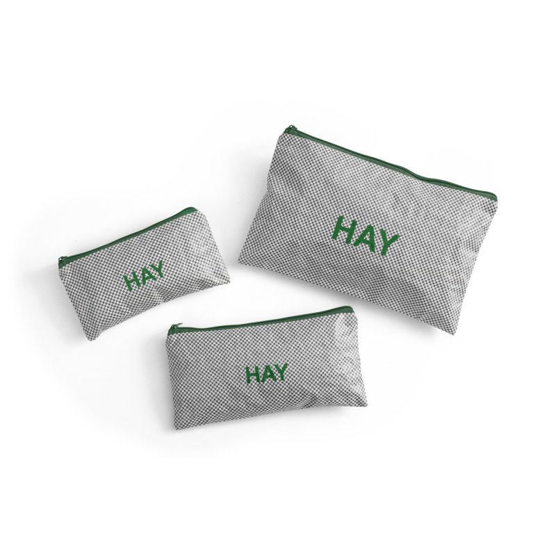 HAY - Candy Mono Wash Bag Flat - Set of 3 (Grey)