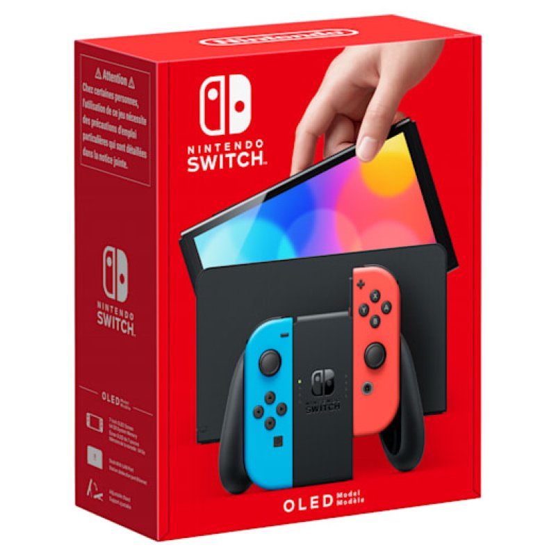 Nintendo Switch OLED console de jeux portables 17,8 cm (7") 64 Go Écran tactile Wifi Bleu, Rouge