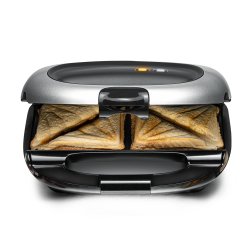 Rommelsbacher ST 1000 gaufrier et appareil à croque-monsieur 1000 W Noir, Argent