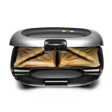 Rommelsbacher ST 1000 gaufrier et appareil à croque-monsieur 1000 W Noir, Argent