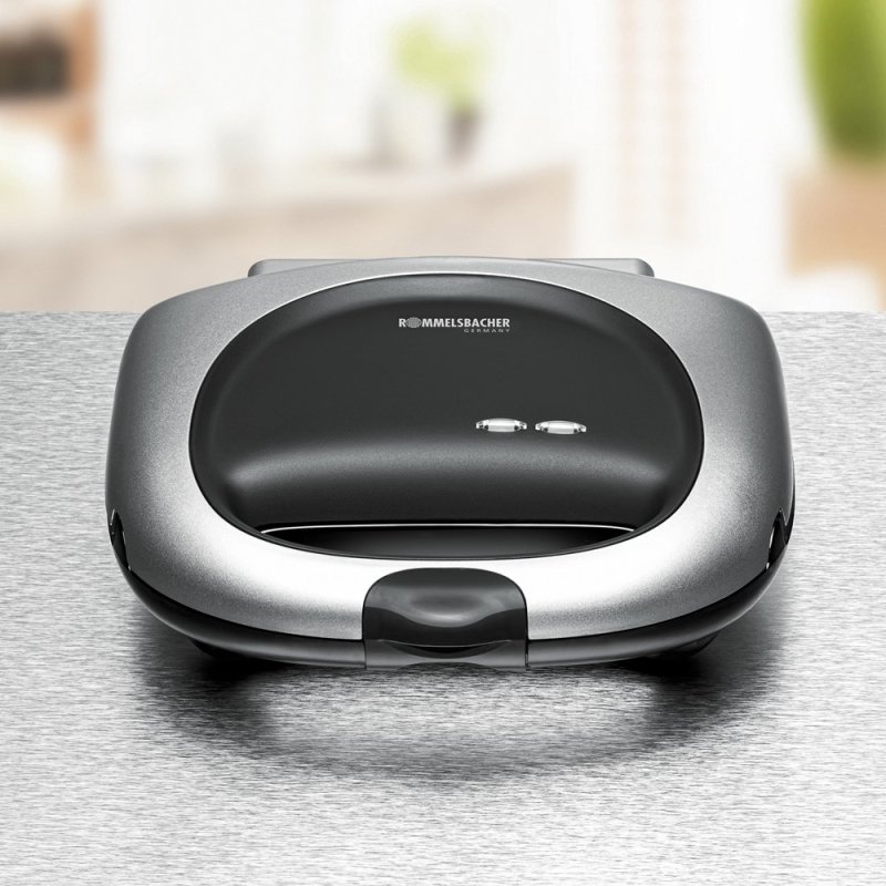 Rommelsbacher ST 1000 gaufrier et appareil à croque-monsieur 1000 W Noir, Argent