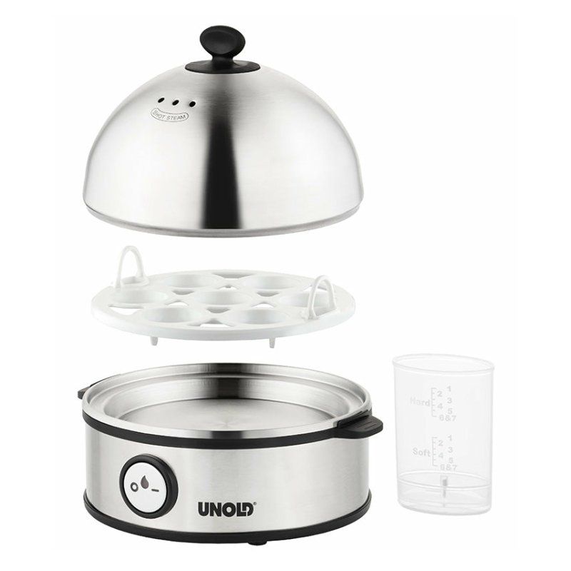 Unold 38626 cuiseur d'oeufs 7 œufs 360 W Noir, Acier inoxydable