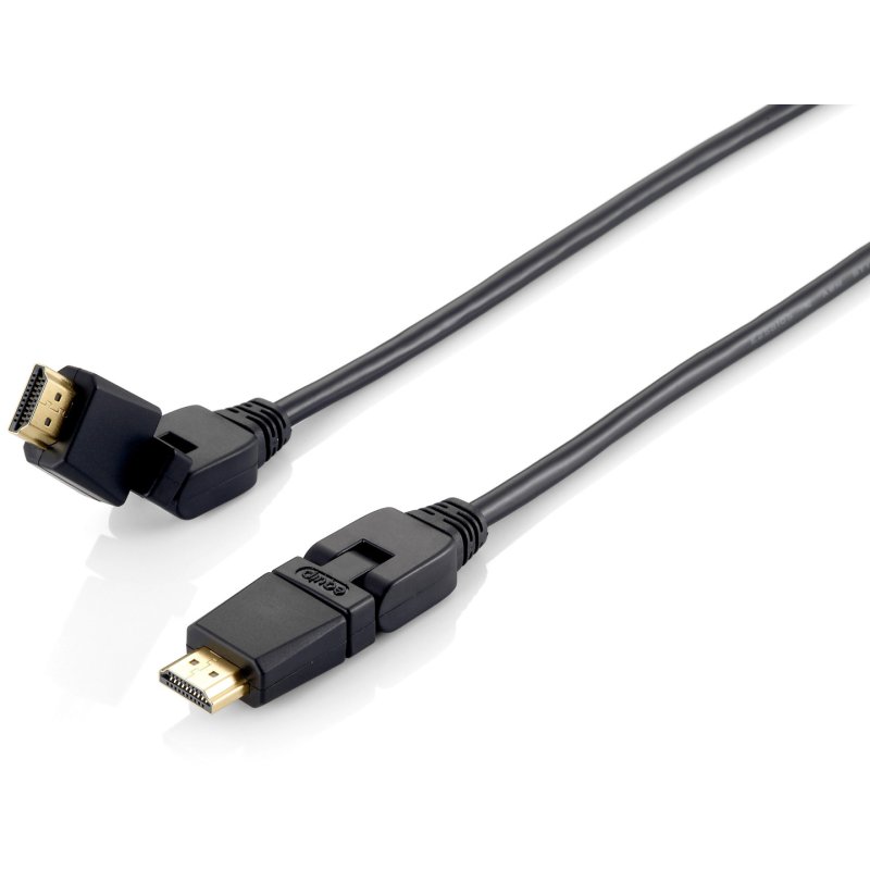 Equip 119361 Câble HDMI 2.0 pivotant, 1,0 m, prise pivotante, 4K/60Hz