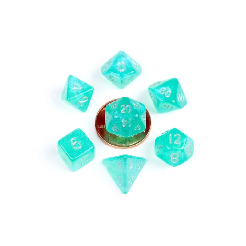 FanRoll pack dés Sharp Mini Stardust Turquoise (7)