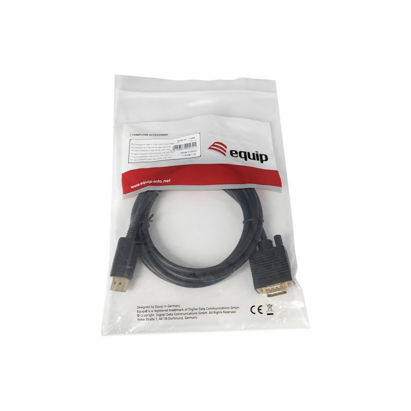 Equip Displayport-VGA(HD15) St/St 2.0m 1920x1200/60HZ sw