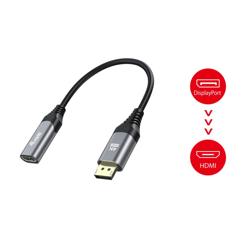 Equip Displayport-HDMI Adapter 1.2 St/Bu 4K/60Hz grau