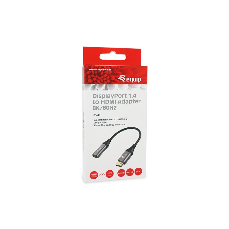 Equip Displayport-HDMI Adapter 1.4 St/Bu 8K/60Hz grau